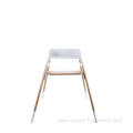 Plastic High Chair With Wooden Feets For Babies